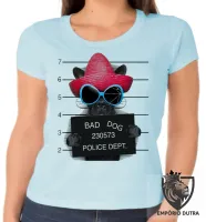 Baby look blusa feminina Bad Dog cachorro cão Police Dept - Foto 2