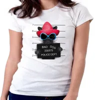 Baby look blusa feminina Bad Dog cachorro cão Police Dept - Foto 6