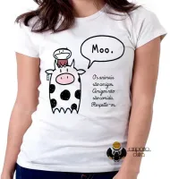 Baby look blusa feminina Animais respeite-os vegatariano vegano - Foto 3