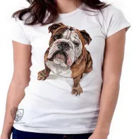Baby look blusa feminina cachorro bulldog Buldogue raça canina - Foto 5