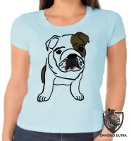 Baby look blusa feminina cachorro cão dog bulldog Buldogue - Foto 2