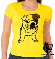 Baby look blusa feminina cachorro cão dog bulldog Buldogue - Foto 3