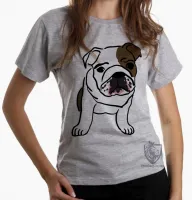 Baby look blusa feminina cachorro cão dog bulldog Buldogue - Foto 6
