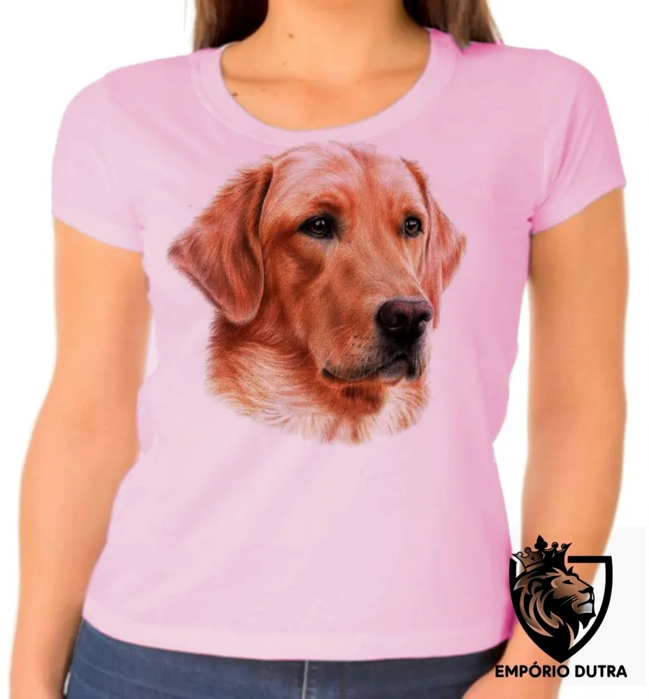 Baby look blusa feminina cachorro cão dog golden retriever labrador caramelo