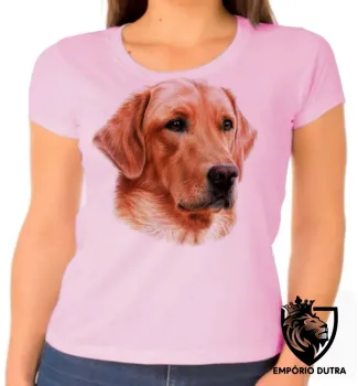 Baby look blusa feminina cachorro cão dog golden retriever labrador caramelo
