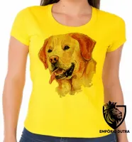 Baby look blusa feminina cachorro cão dog labrador caramelo amarelo - Foto 4