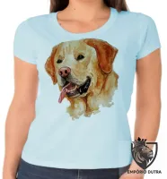 Baby look blusa feminina cachorro cão dog labrador caramelo amarelo - Foto 5