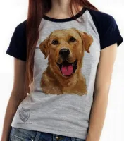 Baby look blusa feminina cachorro cão dog labrador caramelo raça show - Foto 4