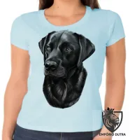Baby look blusa feminina cachorro cão dog labrador preto raça - Foto 2