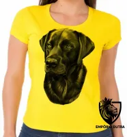 Baby look blusa feminina cachorro cão dog labrador preto raça - Foto 3
