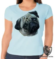 Baby look blusa feminina cachorro cão dog pug raça canina - Foto 2