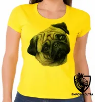 Baby look blusa feminina cachorro cão dog pug raça canina - Foto 3