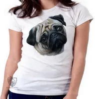 Baby look blusa feminina cachorro cão dog pug raça canina - Foto 5