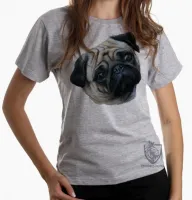 Baby look blusa feminina cachorro cão dog pug raça canina - Foto 6
