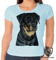 Baby look blusa feminina cachorro cão dog rottweiler black raça - Foto 2