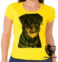 Baby look blusa feminina cachorro cão dog rottweiler black raça - Foto 3