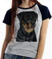Baby look blusa feminina cachorro cão dog rottweiler black raça - Foto 4