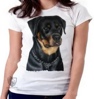 Baby look blusa feminina cachorro cão dog rottweiler black raça - Foto 5