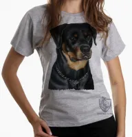 Baby look blusa feminina cachorro cão dog rottweiler black raça - Foto 6