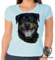 Baby look blusa feminina cachorro cão dog rottweiler raça canina - Foto 2