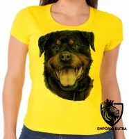 Baby look blusa feminina cachorro cão dog rottweiler raça canina - Foto 3