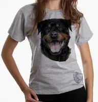 Baby look blusa feminina cachorro cão dog rottweiler raça canina - Foto 6