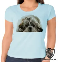 Baby look blusa feminina cachorro cão dog Shih tzu raça canina - Foto 2