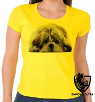 Baby look blusa feminina cachorro cão dog Shih tzu raça canina - Foto 3