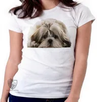 Baby look blusa feminina cachorro cão dog Shih tzu raça canina - Foto 5