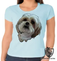Baby look blusa feminina cachorro cão dog Shih tzu raça fofo lindo - Foto 2