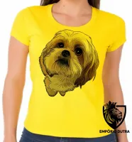 Baby look blusa feminina cachorro cão dog Shih tzu raça fofo lindo - Foto 3