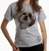 Baby look blusa feminina cachorro cão dog Shih tzu raça fofo lindo - Foto 6