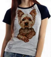 Baby look blusa feminina cachorro cão dog Yorkshire fofo raça - Foto 4