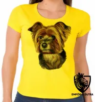 Baby look blusa feminina cachorro cão dog Yorkshire terrier raça - Foto 3