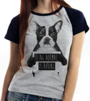Baby look blusa feminina Cusco being cachorro is boring - Foto 4
