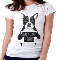 Baby look blusa feminina Cusco being cachorro is boring - Foto 5