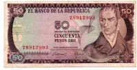 Colômbia - 50 Pesos - Cédula Estrangeira - MBC