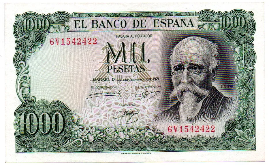 Espanha - 1000 Pesetas - Cédula Estrangeira - MBC/Sob