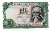 Espanha - 1000 Pesetas - Cédula Estrangeira - MBC/Sob