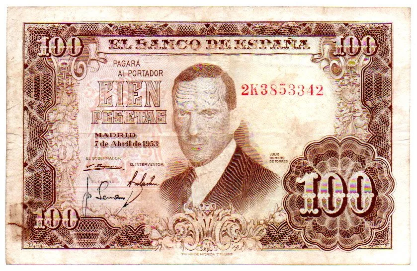 Espanha - 100 Pesetas - Cédula Estrangeira - UTG