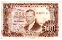 Espanha - 100 Pesetas - Cédula Estrangeira - UTG