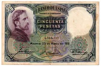 Espanha - 50 Pesetas - Cédula Estrangeira - MBC