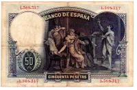 Espanha - 50 Pesetas - Cédula Estrangeira - MBC - Foto 2