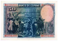 Espanha - 50 Pesetas - Cédula Estrangeira - Sob - Foto 2