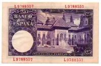 Espanha - 25 Pesetas - Cédula Estrangeira - MBC/Sob - Foto 2