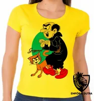 Baby look blusa feminina Gargamel bruxo vilão smurfs gato - Foto 6