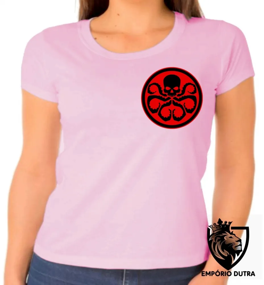 Baby look blusa feminina Hydra Símbolo vingadores avengers Imagem