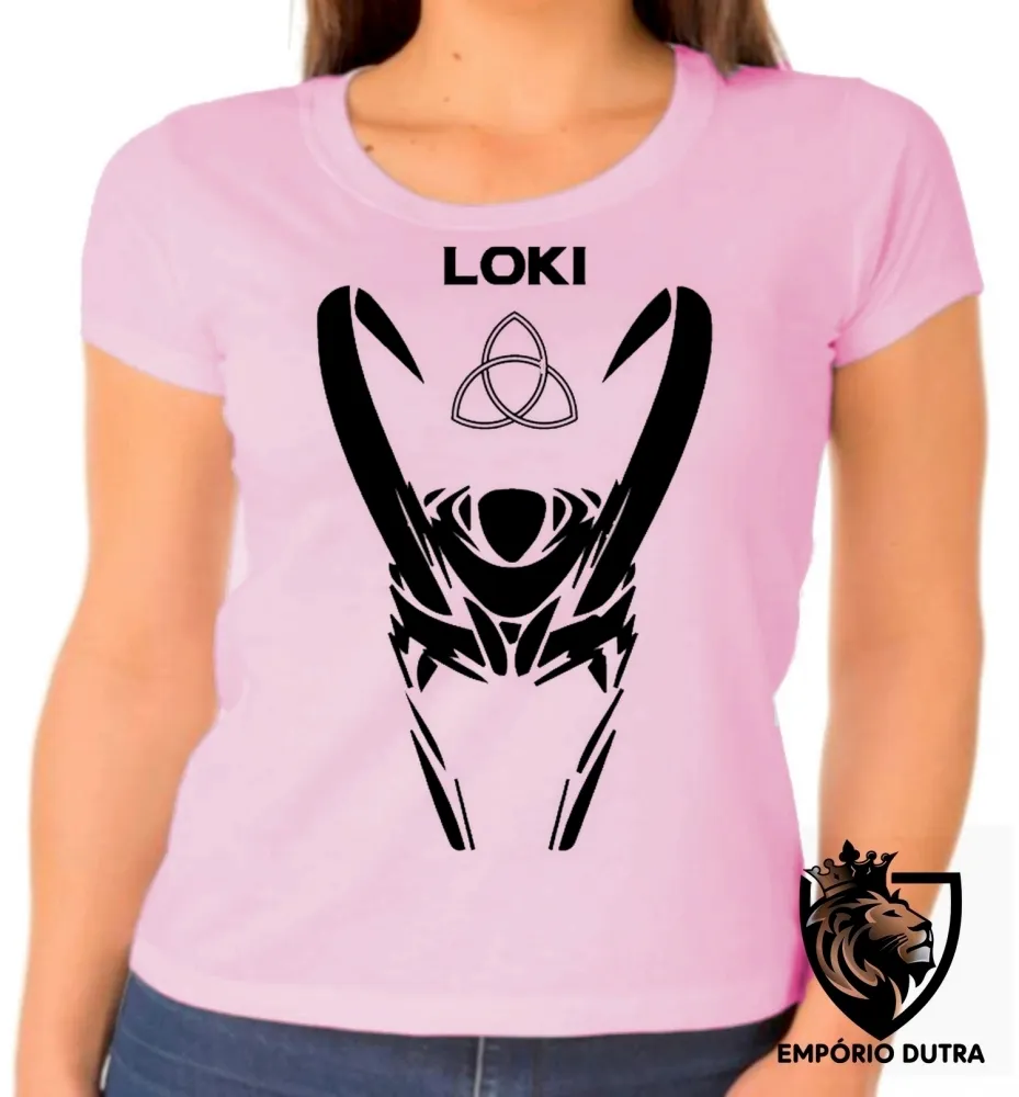 Baby look blusa feminina Loki máscara vilão vingadores