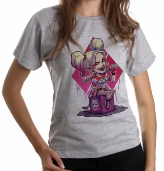 Baby look blusa feminina ARLEQUINA vilão coringa batman - Foto 2