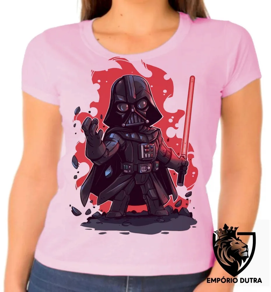 Baby look blusa feminina darth vader vilão star wars